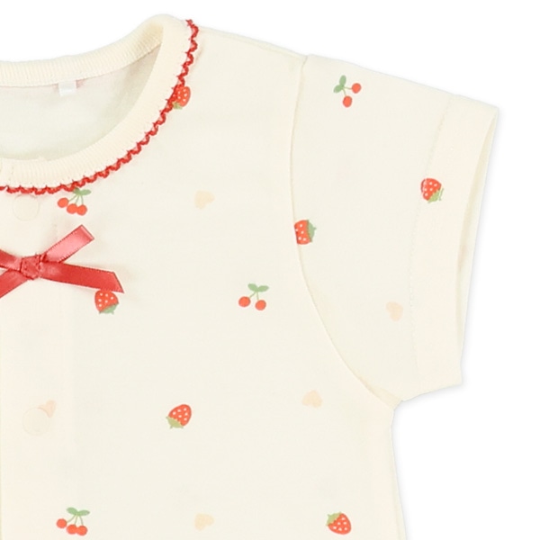 天竺フルーツハート半袖コンビドレス