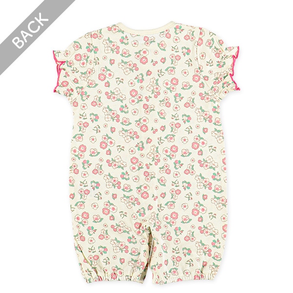 天竺花柄半袖コンビドレス