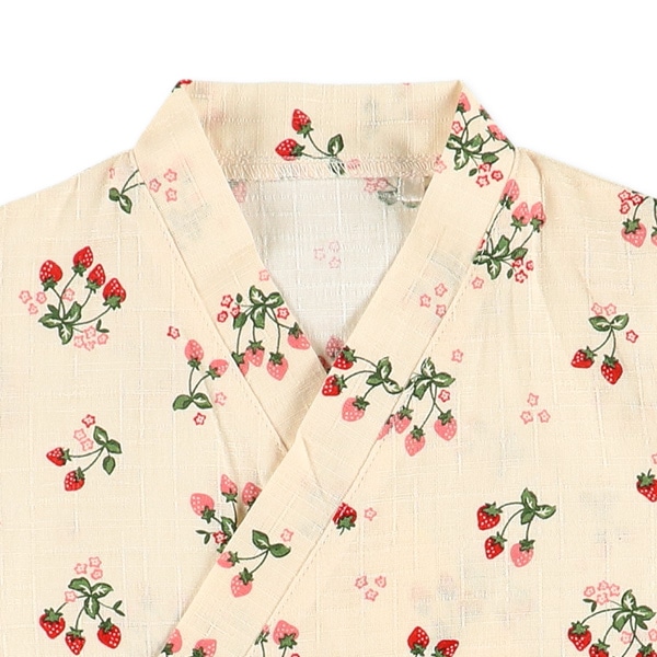 布帛ベリー柄甚平コンビドレス