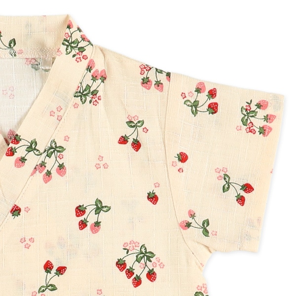 布帛ベリー柄甚平コンビドレス