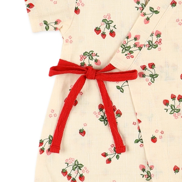 布帛ベリー柄甚平コンビドレス