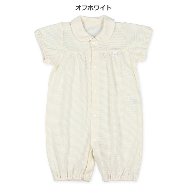 天竺襟付き半袖コンビドレス