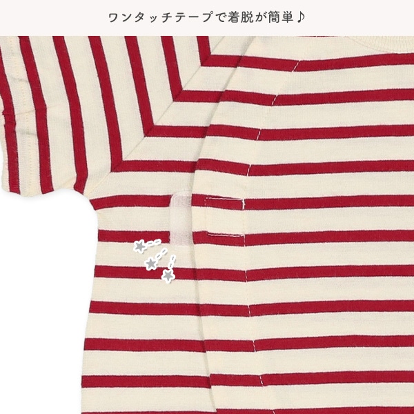 天竺ベーシックボーダー半袖コンビドレス