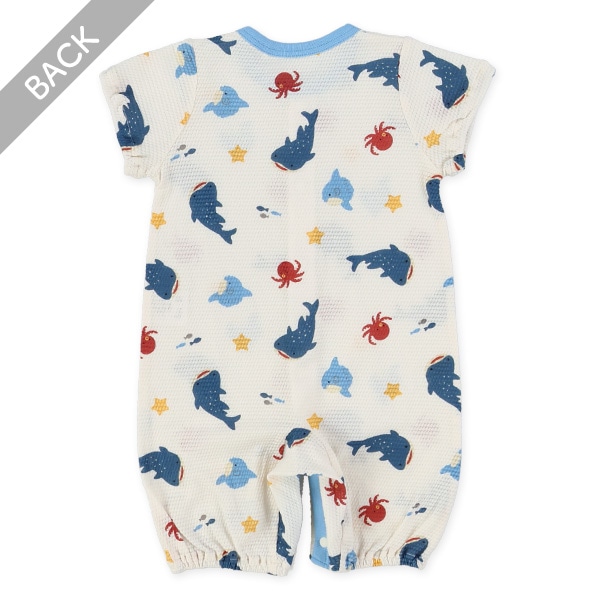 天竺海の生き物半袖コンビドレス