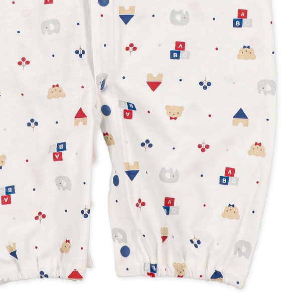 天竺トリコロールくま半袖コンビドレス