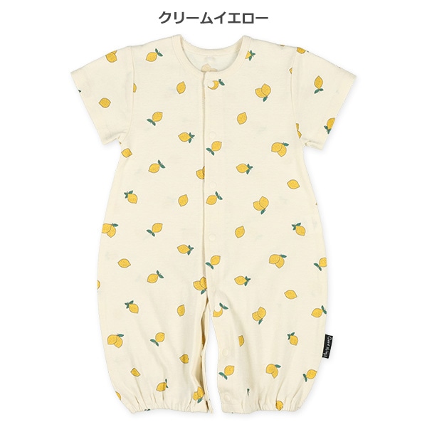 天竺レモン総柄半袖コンビドレス