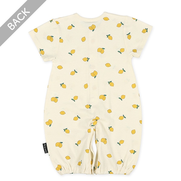 天竺レモン総柄半袖コンビドレス