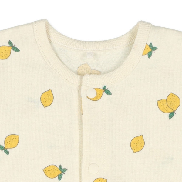 天竺レモン総柄半袖コンビドレス