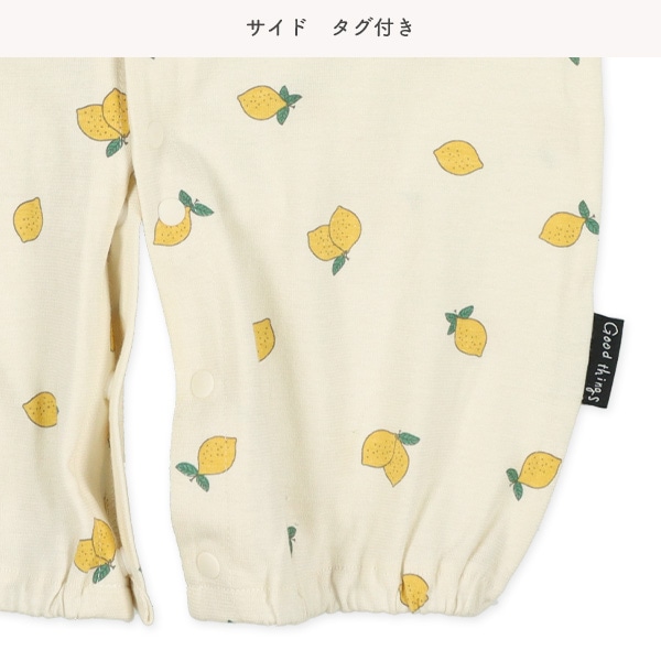 天竺レモン総柄半袖コンビドレス