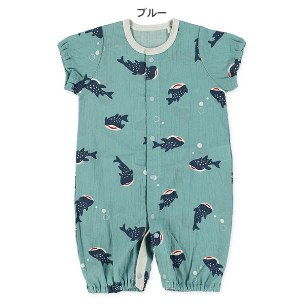 楊柳ジンベイザメ半袖コンビドレス