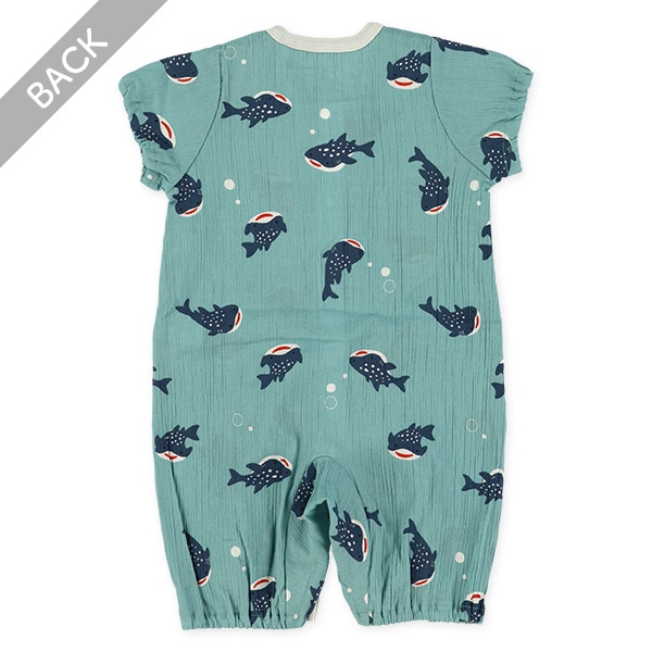 楊柳ジンベイザメ半袖コンビドレス