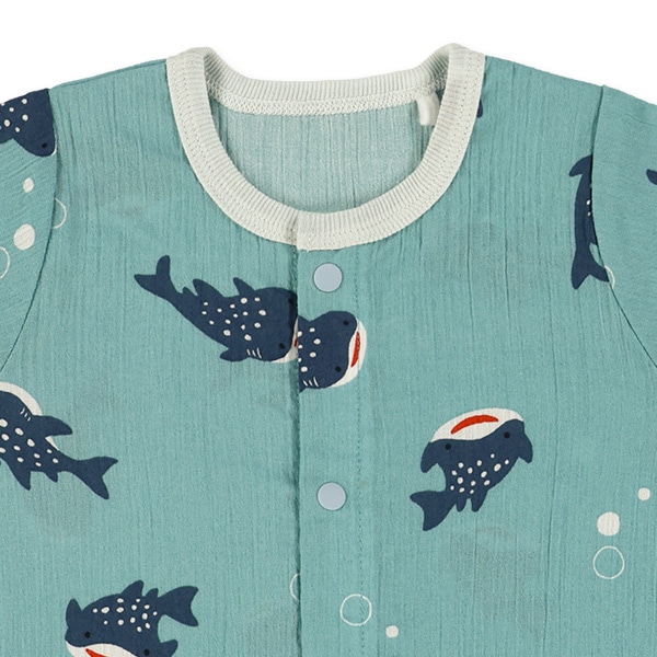 楊柳ジンベイザメ半袖コンビドレス