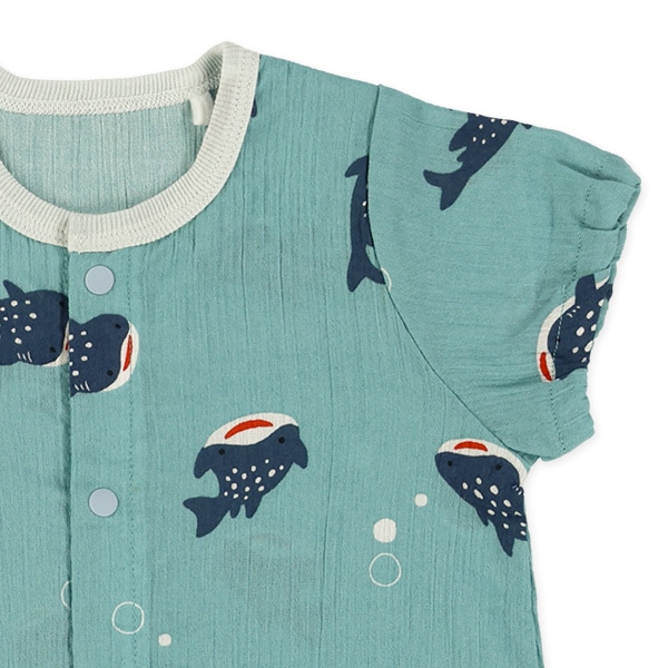 楊柳ジンベイザメ半袖コンビドレス