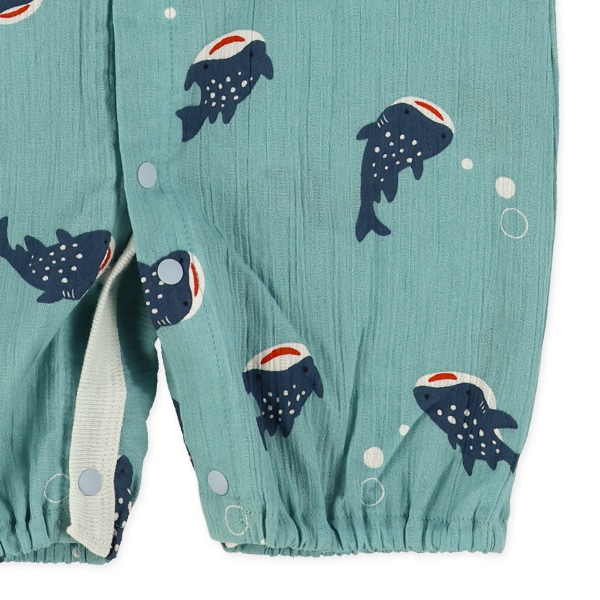 楊柳ジンベイザメ半袖コンビドレス