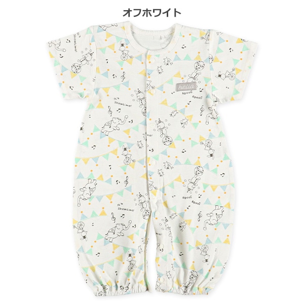 天竺サーカスガーランド半袖コンビドレス