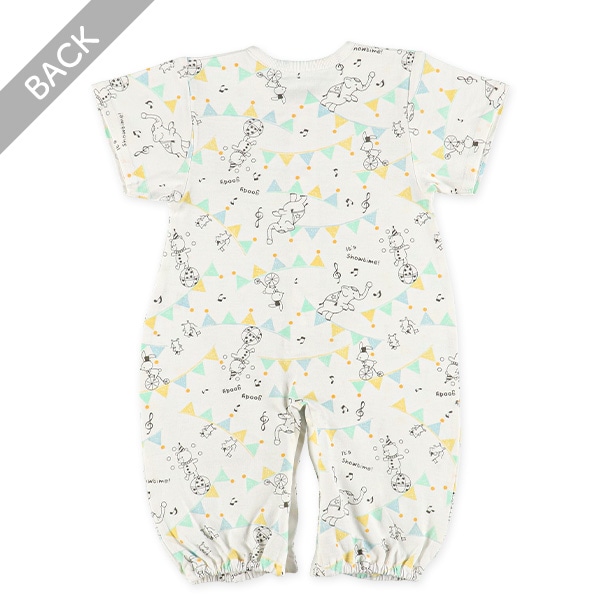 天竺サーカスガーランド半袖コンビドレス