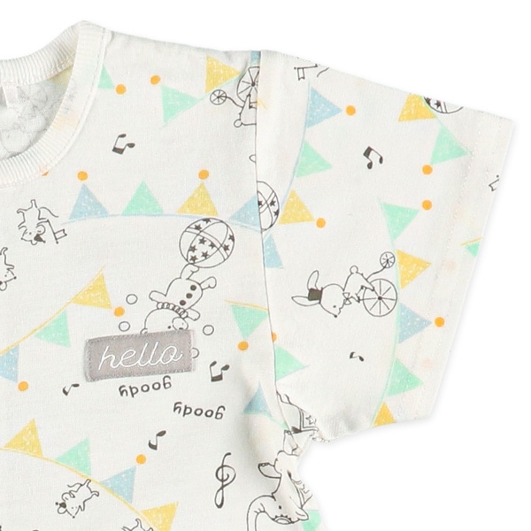 天竺サーカスガーランド半袖コンビドレス