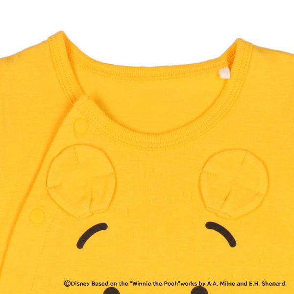 天竺切り替えボーダー半袖コンビドレス（くまのプーさん）