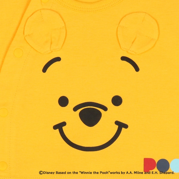 天竺切り替えボーダー半袖コンビドレス（くまのプーさん）