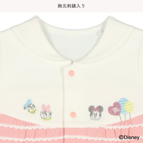 天竺切り替えボーダー半袖コンビドレス（ミニーマウス）