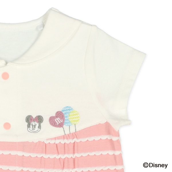 天竺切り替えボーダー半袖コンビドレス（ミニーマウス）