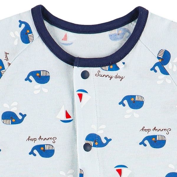 天竺くじらポケット半袖コンビドレス