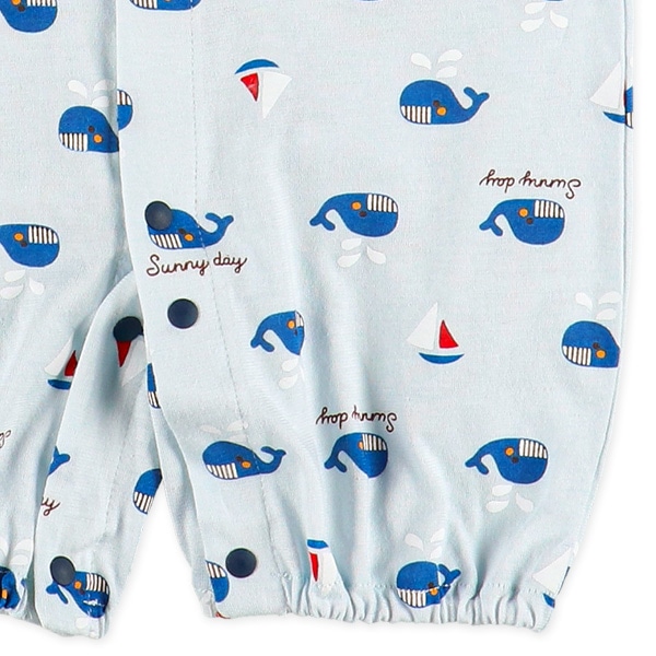 天竺くじらポケット半袖コンビドレス