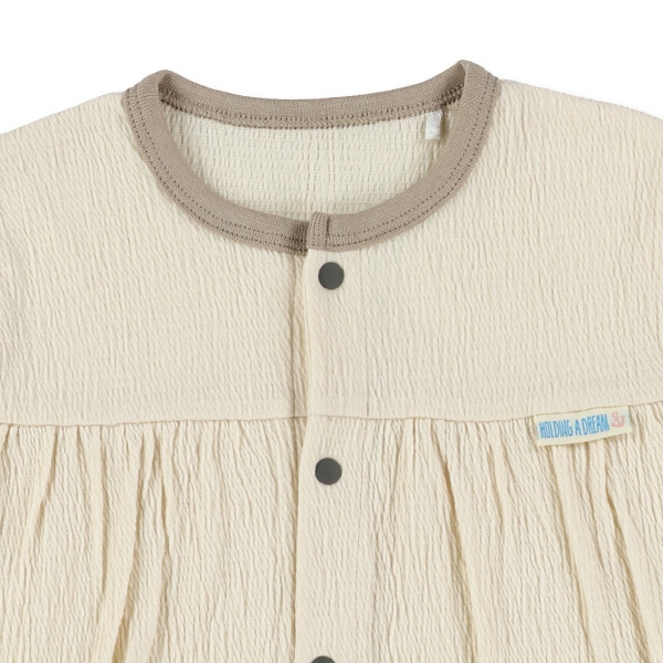 シャーリング天竺チケット半袖コンビドレス