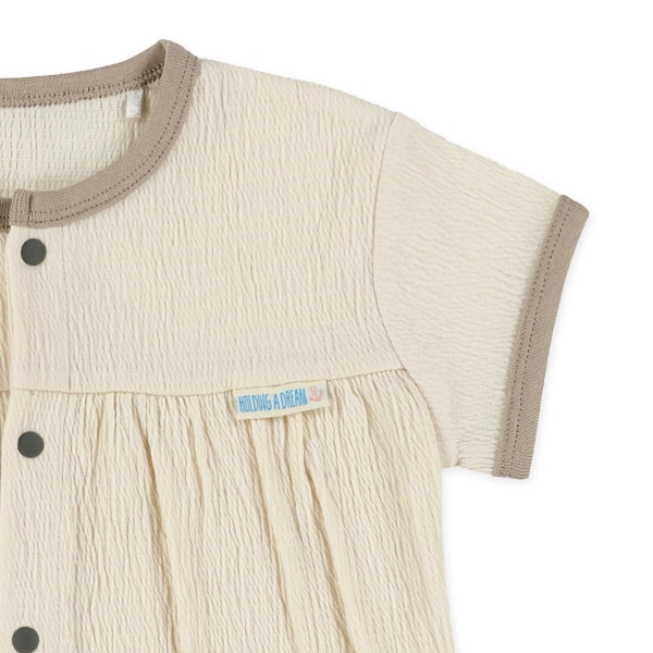 シャーリング天竺チケット半袖コンビドレス