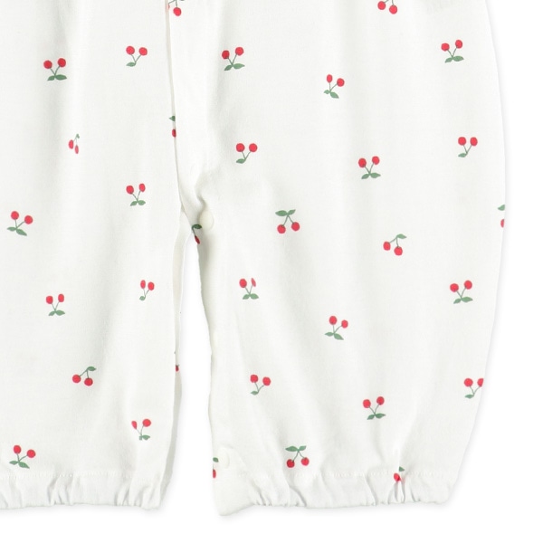 天竺チェリー刺繍半袖コンビドレス