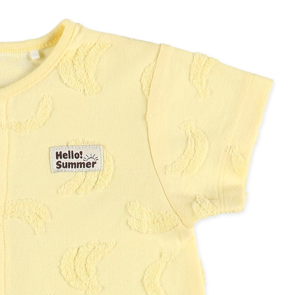 パイルジャガードバナナ半袖コンビドレス