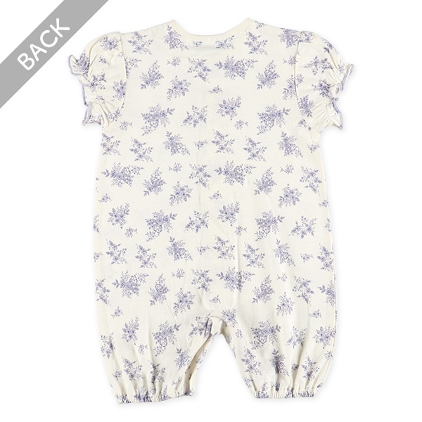 天竺花柄半袖コンビドレス