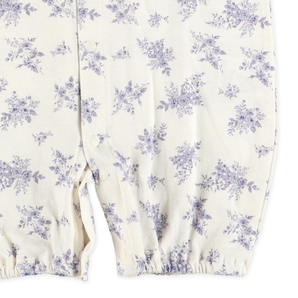 天竺花柄半袖コンビドレス