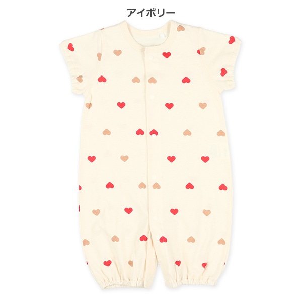 天竺ハート総柄半袖コンビドレス