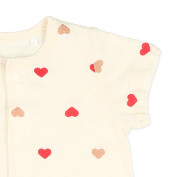 天竺ハート総柄半袖コンビドレス