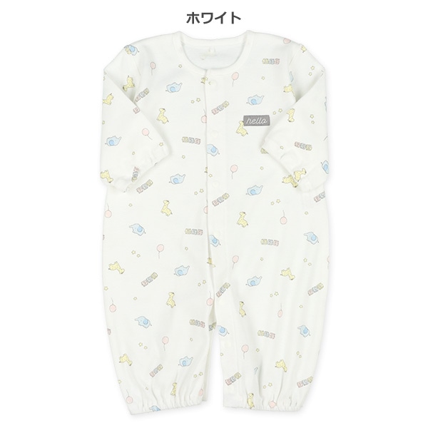 スムースカラフルプチアニマル長袖コンビドレス