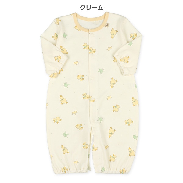 スムースひよこと小鳥長袖コンビドレス