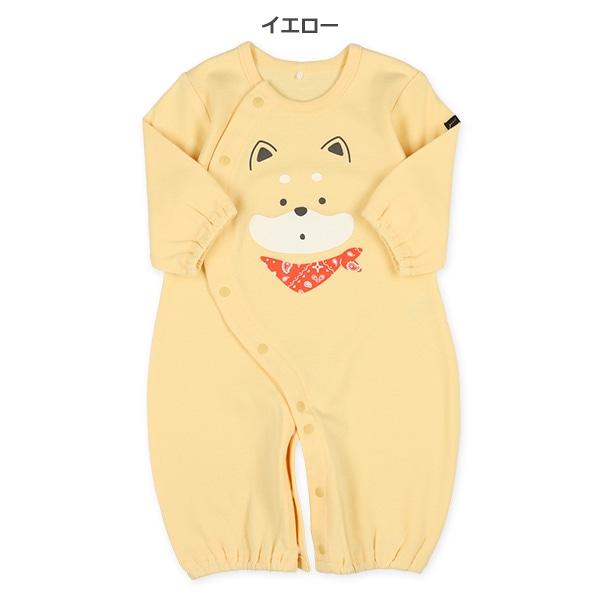スムース柴犬ワンポイント長袖コンビドレス