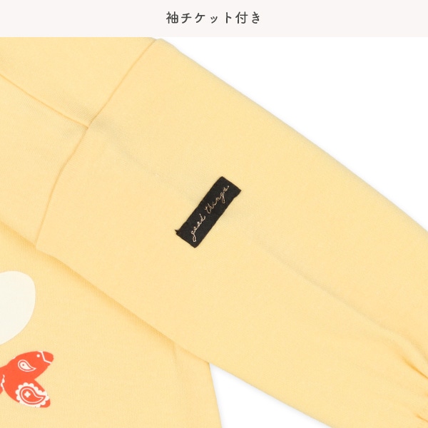 スムース柴犬ワンポイント長袖コンビドレス