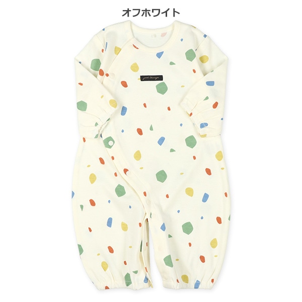 スムースチケット総柄長袖コンビドレス