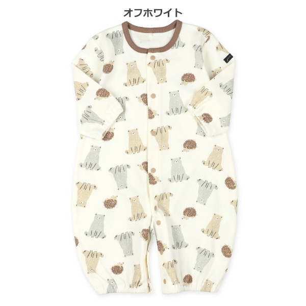 スムースくまとハリネズミ長袖コンビドレス