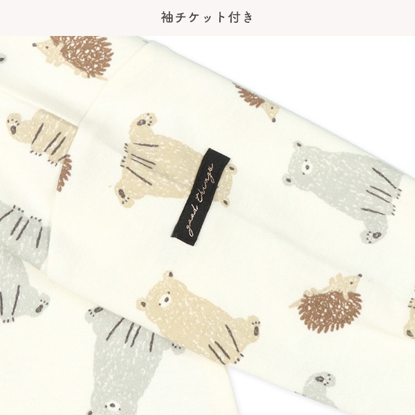 スムースくまとハリネズミ長袖コンビドレス