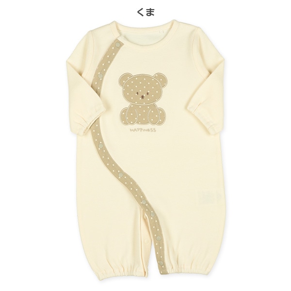 スムースアップリケモチーフ長袖コンビドレス