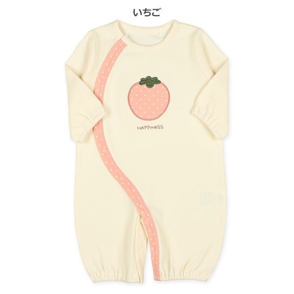 スムースアップリケモチーフ長袖コンビドレス