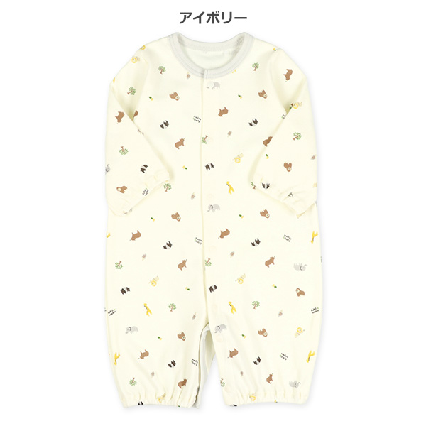 スムースアニマルパーク長袖コンビドレス