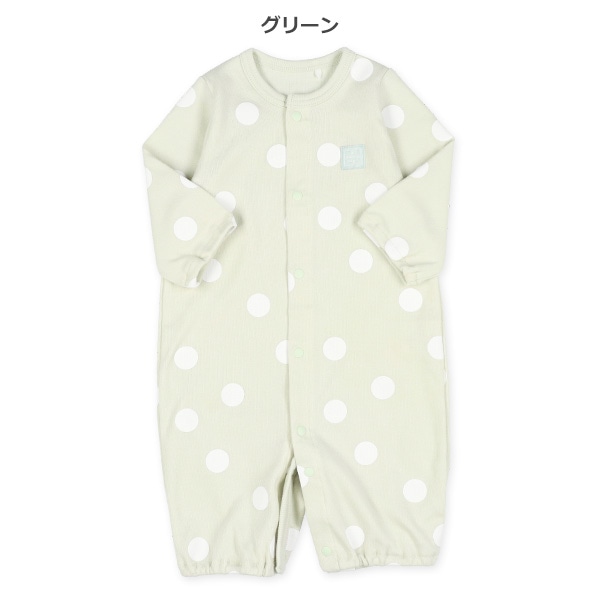 スムース水玉ドット長袖コンビドレス