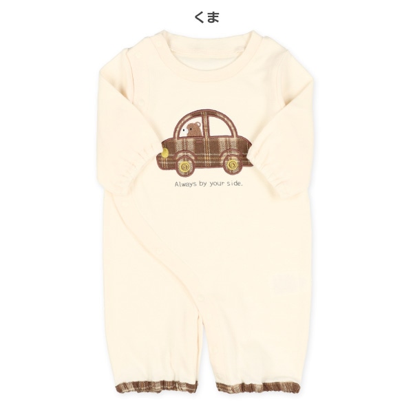 スムースアップリケモチーフ長袖コンビドレス