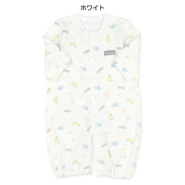 スムースカラフルプチアニマル長袖コンビドレス