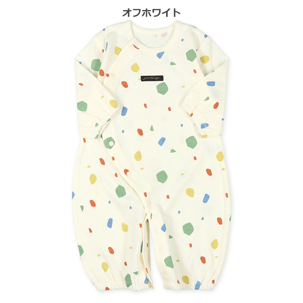 スムースチケット付き総柄長袖コンビドレス