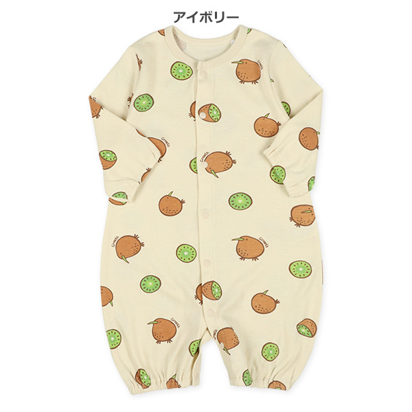 スムースキウイキウイフルーツ長袖コンビドレス